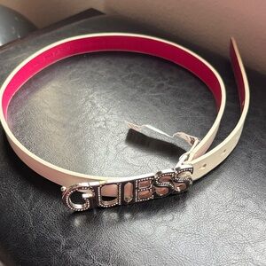 GUESS White Belt with Pink Interior